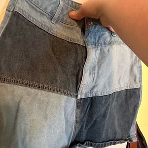 Wild fable patchwork denim mini skirt